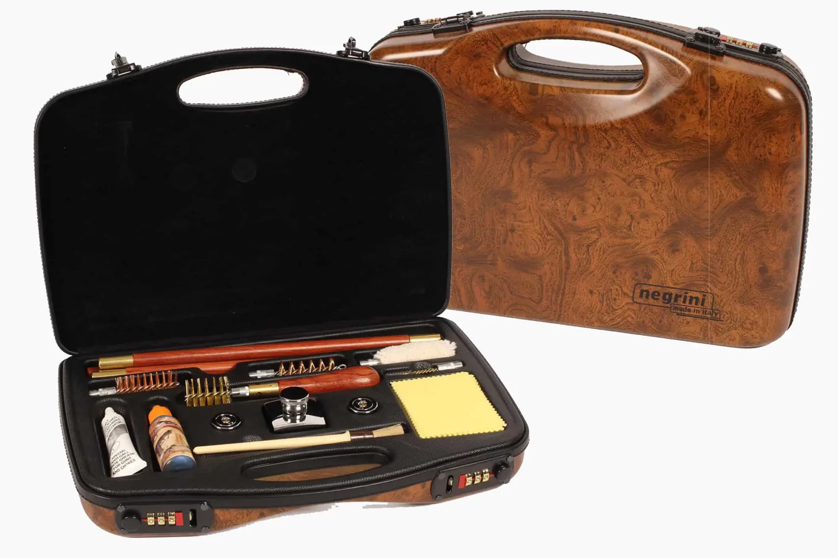 Negrini Luxury Wooden Cased 12 GA Shotgun Cleaning Kit