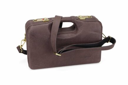 Negrini 6 Box Leather Shotshell Travel Case - 21150PL/6112-TRAC - strap