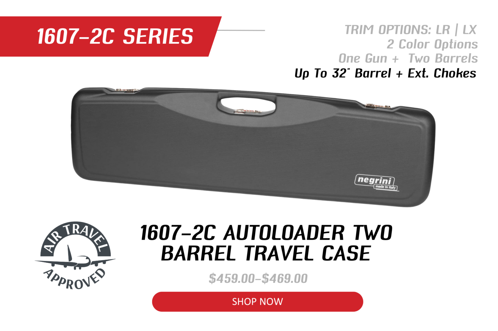 Negrini 1607-2C Autoloader Two Barrel Travel Case