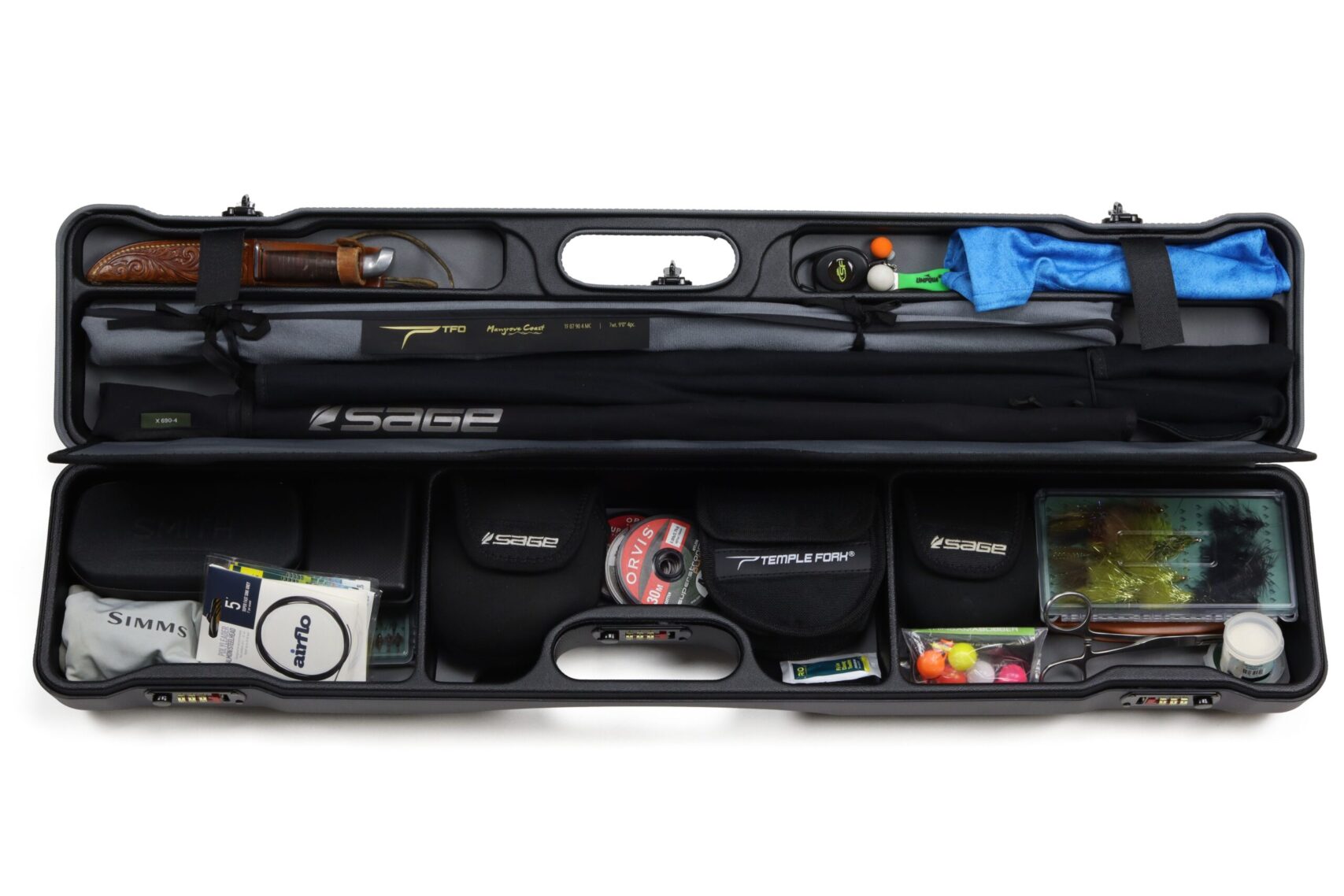 RIFFLE Daily Compact Fly Fishing Rod & Reel Travel Case - Espresso Fish Scale